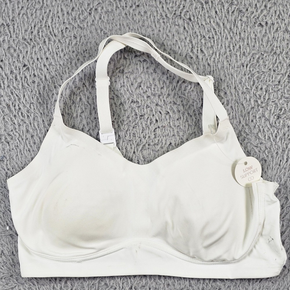CALIA Sports Bra Womens XS White Low Support Padded Racerback Stretch Athleisure